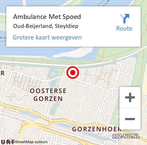 Locatie op kaart van de 112 melding: Ambulance Met Spoed Naar Oud-Beijerland, Steyldiep op 19 april 2024 10:50