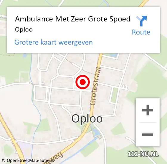 Locatie op kaart van de 112 melding: Ambulance Met Zeer Grote Spoed Naar Oploo op 19 april 2024 12:35