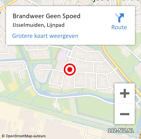 Locatie op kaart van de 112 melding: Brandweer Geen Spoed Naar IJsselmuiden, Lijnpad op 19 april 2024 12:39