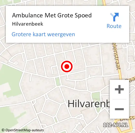 Locatie op kaart van de 112 melding: Ambulance Met Grote Spoed Naar Hilvarenbeek op 19 april 2024 13:07