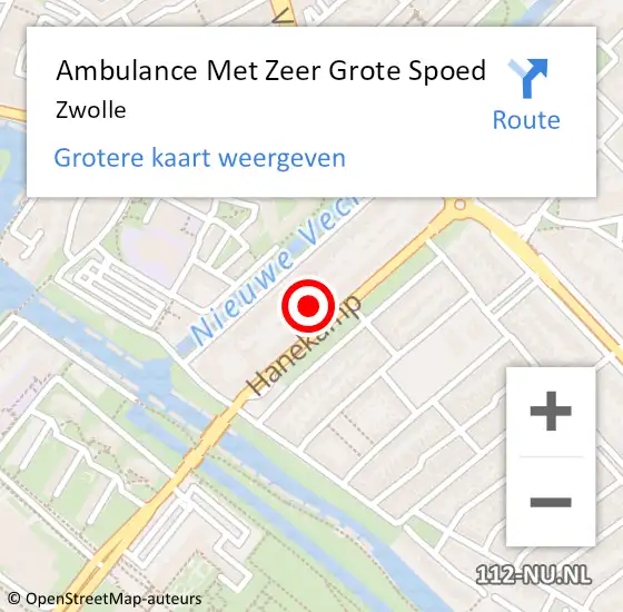 Locatie op kaart van de 112 melding: Ambulance Met Zeer Grote Spoed Naar Zwolle op 19 april 2024 13:21