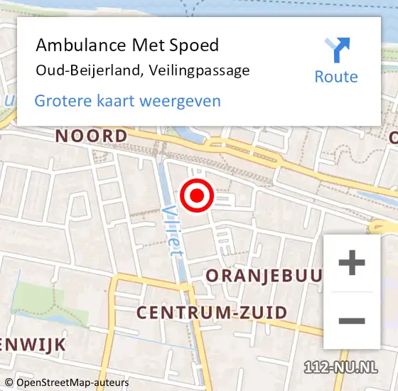 Locatie op kaart van de 112 melding: Ambulance Met Spoed Naar Oud-Beijerland, Veilingpassage op 19 april 2024 13:22
