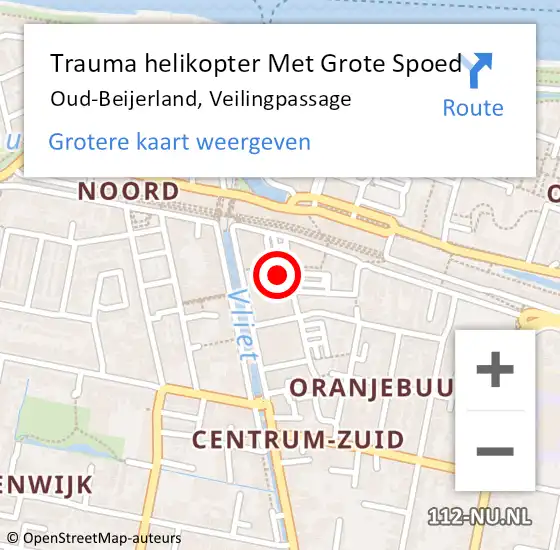 Locatie op kaart van de 112 melding: Trauma helikopter Met Grote Spoed Naar Oud-Beijerland, Veilingpassage op 19 april 2024 13:24