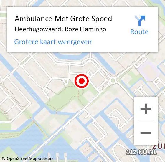 Locatie op kaart van de 112 melding: Ambulance Met Grote Spoed Naar Heerhugowaard, Roze Flamingo op 19 april 2024 13:26