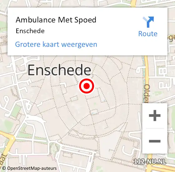 Locatie op kaart van de 112 melding: Ambulance Met Spoed Naar Enschede op 19 april 2024 13:28