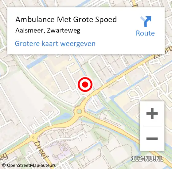 Locatie op kaart van de 112 melding: Ambulance Met Grote Spoed Naar Aalsmeer, Zwarteweg op 19 april 2024 13:39