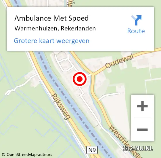 Locatie op kaart van de 112 melding: Ambulance Met Spoed Naar Warmenhuizen, Rekerlanden op 19 april 2024 13:40