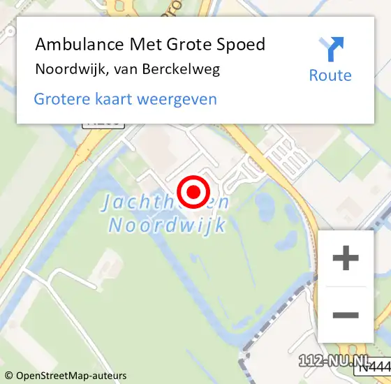 Locatie op kaart van de 112 melding: Ambulance Met Grote Spoed Naar Noordwijk, van Berckelweg op 19 april 2024 14:18