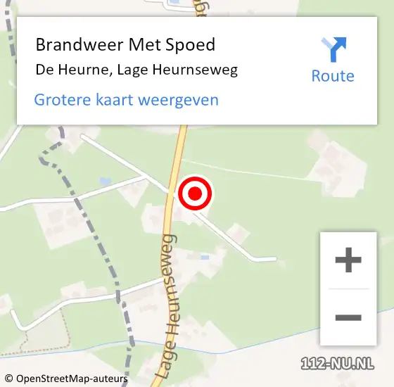 Locatie op kaart van de 112 melding: Brandweer Met Spoed Naar De Heurne, Lage Heurnseweg op 19 april 2024 14:23