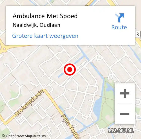 Locatie op kaart van de 112 melding: Ambulance Met Spoed Naar Naaldwijk, Oudlaan op 19 april 2024 15:07