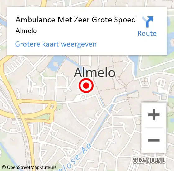 Locatie op kaart van de 112 melding: Ambulance Met Zeer Grote Spoed Naar Almelo op 19 april 2024 15:08