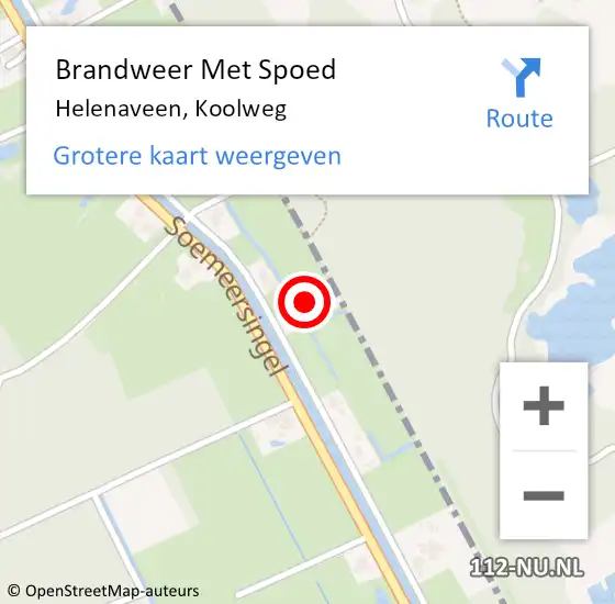 Locatie op kaart van de 112 melding: Brandweer Met Spoed Naar Helenaveen, Koolweg op 19 april 2024 15:23