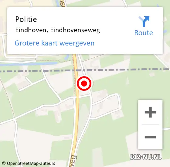 Locatie op kaart van de 112 melding: Politie Eindhoven, Eindhovenseweg op 19 april 2024 15:54