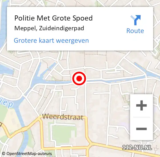 Locatie op kaart van de 112 melding: Politie Met Grote Spoed Naar Meppel, Zuideindigerpad op 19 april 2024 16:04