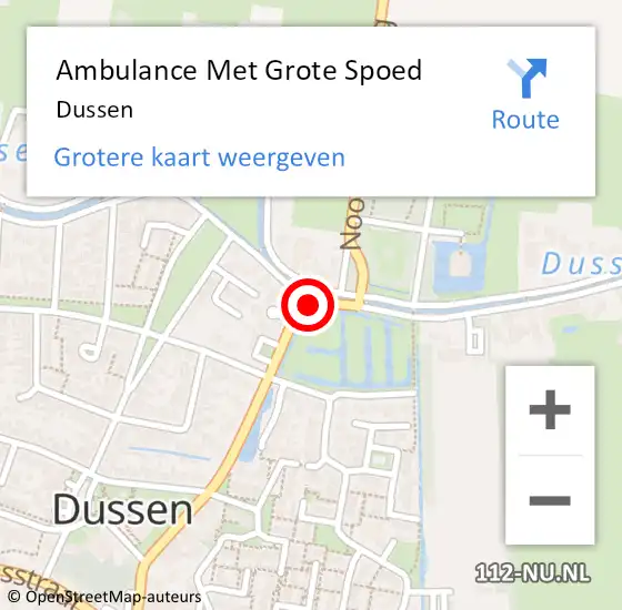 Locatie op kaart van de 112 melding: Ambulance Met Grote Spoed Naar Dussen op 19 april 2024 16:19
