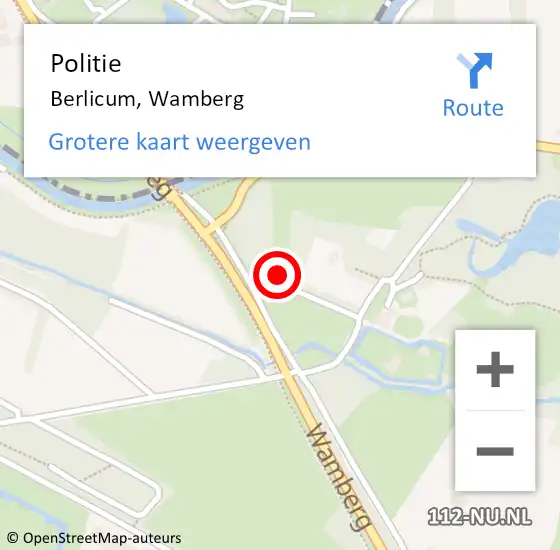 Locatie op kaart van de 112 melding: Politie Berlicum, Wamberg op 19 april 2024 16:28