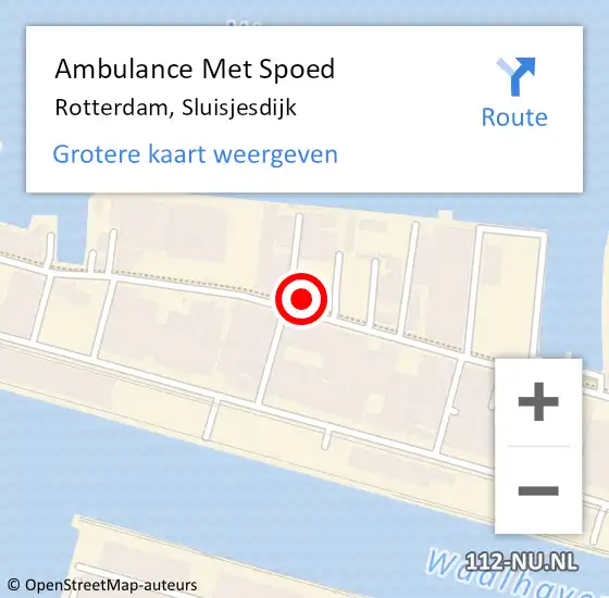 Locatie op kaart van de 112 melding: Ambulance Met Spoed Naar Rotterdam, Sluisjesdijk op 19 april 2024 16:56