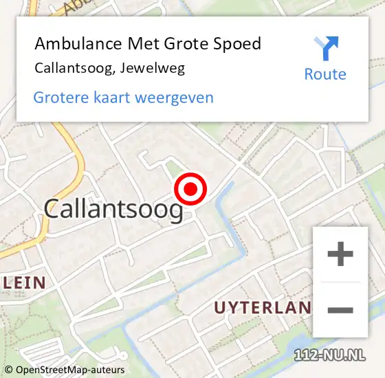 Locatie op kaart van de 112 melding: Ambulance Met Grote Spoed Naar Callantsoog, Jewelweg op 19 april 2024 16:56