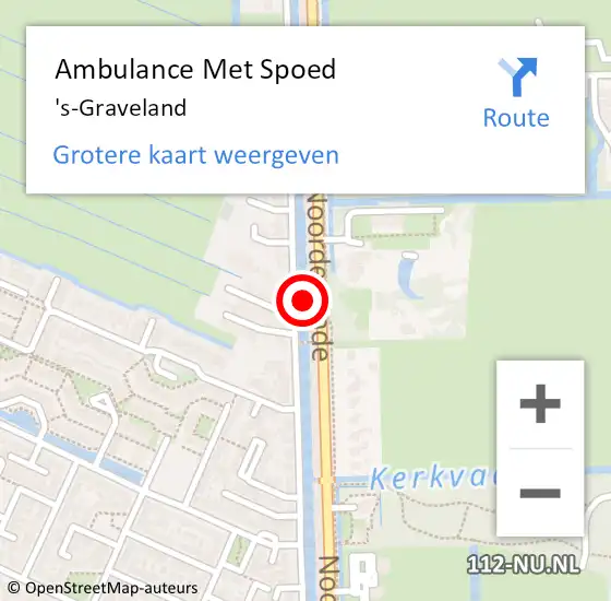 Locatie op kaart van de 112 melding: Ambulance Met Spoed Naar 's-Graveland op 19 april 2024 17:02