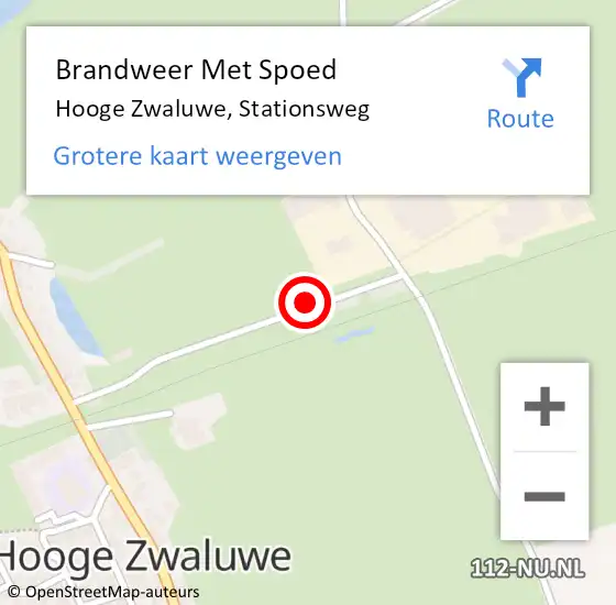 Locatie op kaart van de 112 melding: Brandweer Met Spoed Naar Hooge Zwaluwe, Stationsweg op 19 april 2024 17:14