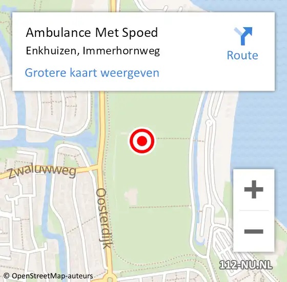 Locatie op kaart van de 112 melding: Ambulance Met Spoed Naar Enkhuizen, Immerhornweg op 19 april 2024 17:32