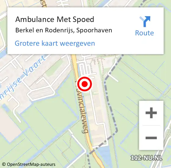 Locatie op kaart van de 112 melding: Ambulance Met Spoed Naar Berkel en Rodenrijs, Spoorhaven op 19 april 2024 18:10