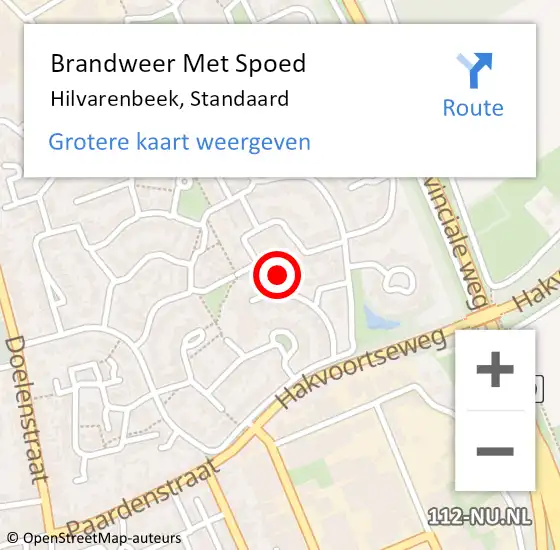 Locatie op kaart van de 112 melding: Brandweer Met Spoed Naar Hilvarenbeek, Standaard op 19 april 2024 18:11