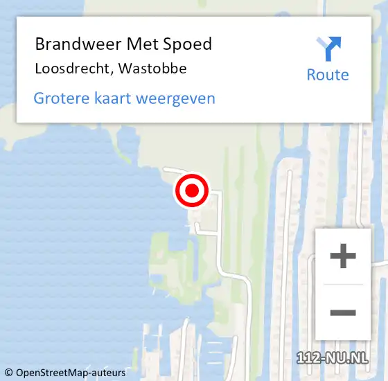 Locatie op kaart van de 112 melding: Brandweer Met Spoed Naar Loosdrecht, Wastobbe op 19 april 2024 18:37