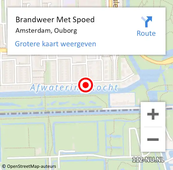 Locatie op kaart van de 112 melding: Brandweer Met Spoed Naar Amsterdam, Ouborg op 19 april 2024 19:15