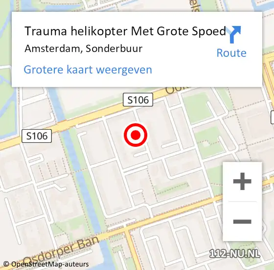Locatie op kaart van de 112 melding: Trauma helikopter Met Grote Spoed Naar Amsterdam, Sonderbuur op 19 april 2024 19:24