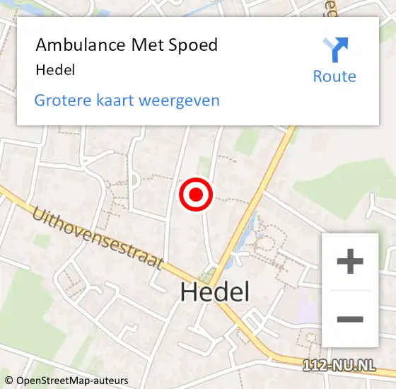 Locatie op kaart van de 112 melding: Ambulance Met Spoed Naar Hedel op 19 april 2024 19:24