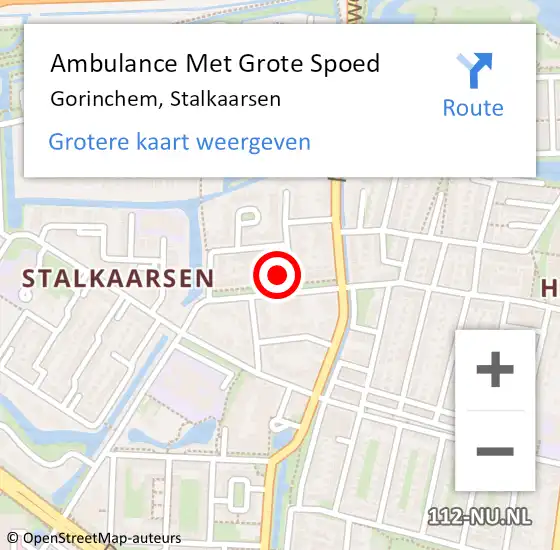 Locatie op kaart van de 112 melding: Ambulance Met Grote Spoed Naar Gorinchem, Stalkaarsen op 19 april 2024 19:51