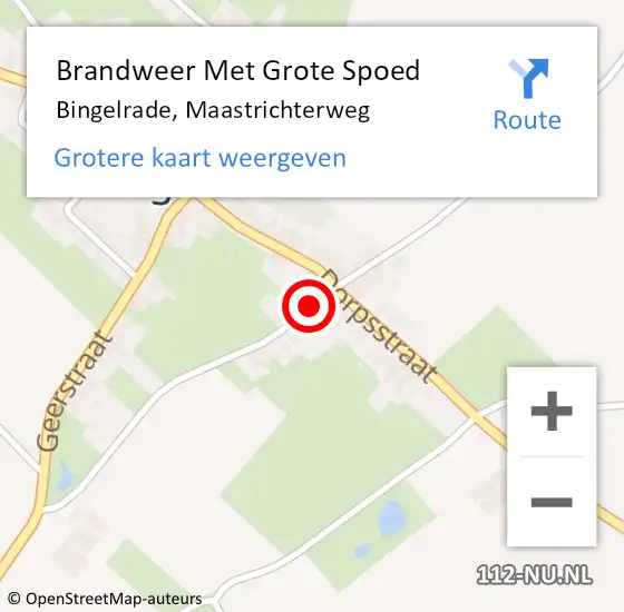 Locatie op kaart van de 112 melding: Brandweer Met Grote Spoed Naar Bingelrade, Maastrichterweg op 19 april 2024 20:16