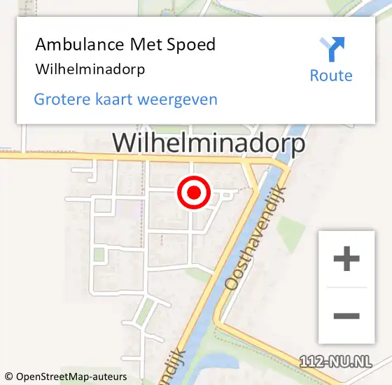 Locatie op kaart van de 112 melding: Ambulance Met Spoed Naar Wilhelminadorp op 19 april 2024 20:39