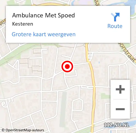 Locatie op kaart van de 112 melding: Ambulance Met Spoed Naar Kesteren op 19 april 2024 20:48