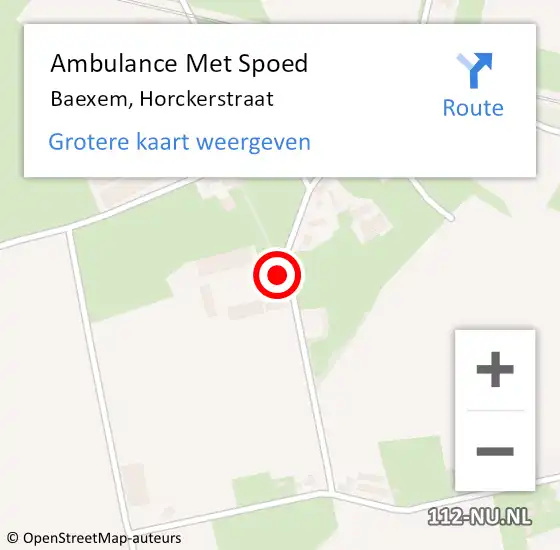 Locatie op kaart van de 112 melding: Ambulance Met Spoed Naar Baexem, Horckerstraat op 19 april 2024 20:51