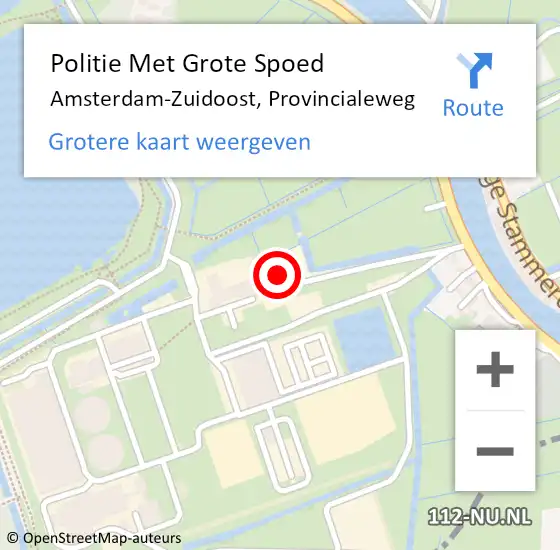 Locatie op kaart van de 112 melding: Politie Met Grote Spoed Naar Amsterdam, Provincialeweg op 19 april 2024 22:02