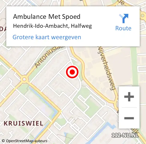 Locatie op kaart van de 112 melding: Ambulance Met Spoed Naar Hendrik-Ido-Ambacht, Halfweg op 19 april 2024 23:00