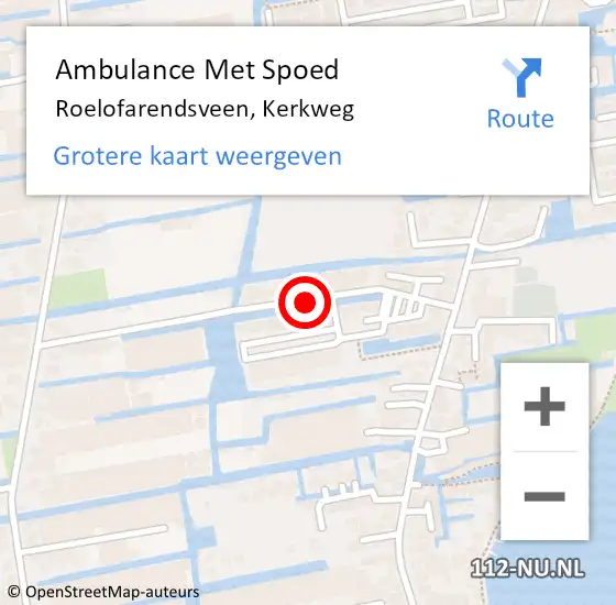 Locatie op kaart van de 112 melding: Ambulance Met Spoed Naar Roelofarendsveen, Kerkweg op 20 april 2024 00:08