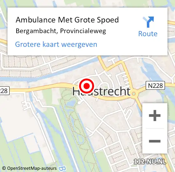 Locatie op kaart van de 112 melding: Ambulance Met Grote Spoed Naar Bergambacht, Provincialeweg op 20 april 2024 00:23