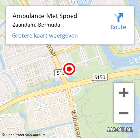 Locatie op kaart van de 112 melding: Ambulance Met Spoed Naar Zaandam, Bermuda op 20 april 2024 00:32