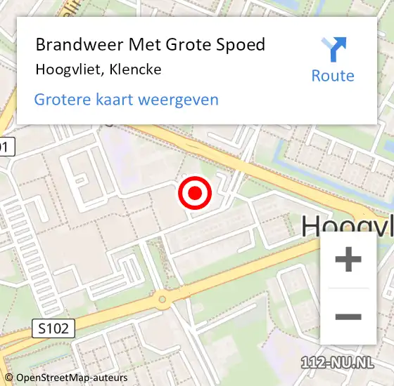 Locatie op kaart van de 112 melding: Brandweer Met Grote Spoed Naar Hoogvliet, Klencke op 20 april 2024 02:14