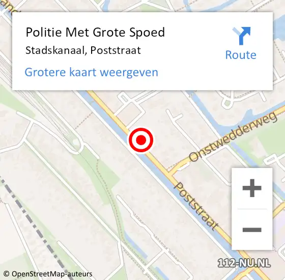 Locatie op kaart van de 112 melding: Politie Met Grote Spoed Naar Stadskanaal, Poststraat op 20 april 2024 02:31