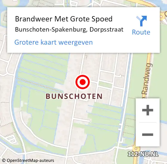 Locatie op kaart van de 112 melding: Brandweer Met Grote Spoed Naar Bunschoten-Spakenburg, Dorpsstraat op 20 april 2024 02:39