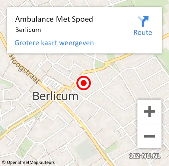 Locatie op kaart van de 112 melding: Ambulance Met Spoed Naar Berlicum op 20 april 2024 03:27