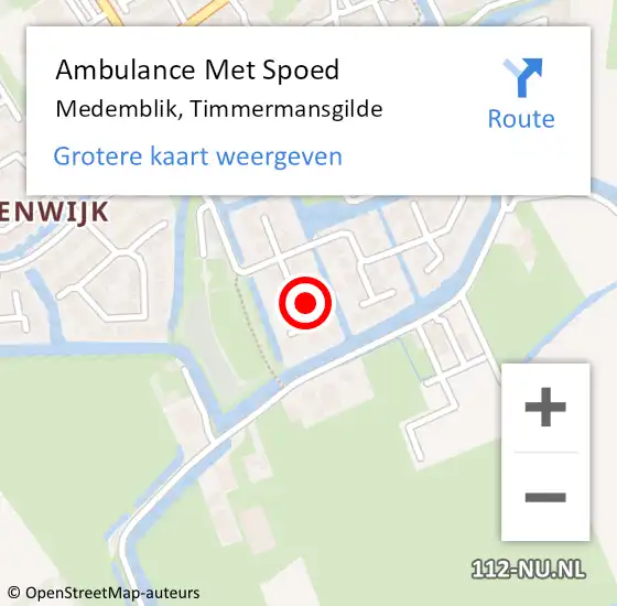 Locatie op kaart van de 112 melding: Ambulance Met Spoed Naar Medemblik, Timmermansgilde op 20 april 2024 04:27