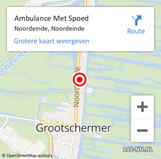 Locatie op kaart van de 112 melding: Ambulance Met Spoed Naar Noordeinde, Noordeinde op 20 april 2024 05:27
