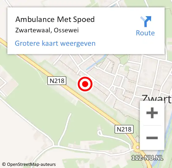 Locatie op kaart van de 112 melding: Ambulance Met Spoed Naar Zwartewaal, Ossewei op 20 april 2024 05:52