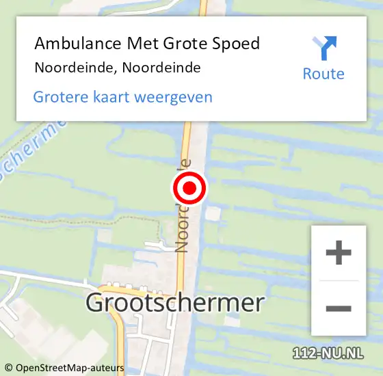 Locatie op kaart van de 112 melding: Ambulance Met Grote Spoed Naar Noordeinde, Noordeinde op 20 april 2024 06:18