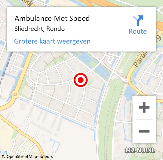 Locatie op kaart van de 112 melding: Ambulance Met Spoed Naar Sliedrecht, Rondo op 20 april 2024 06:26